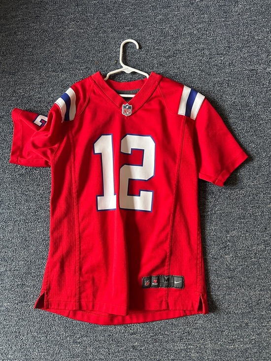 Nike Other - Nike Red Youth Football Jersey with White and Blue Number 12